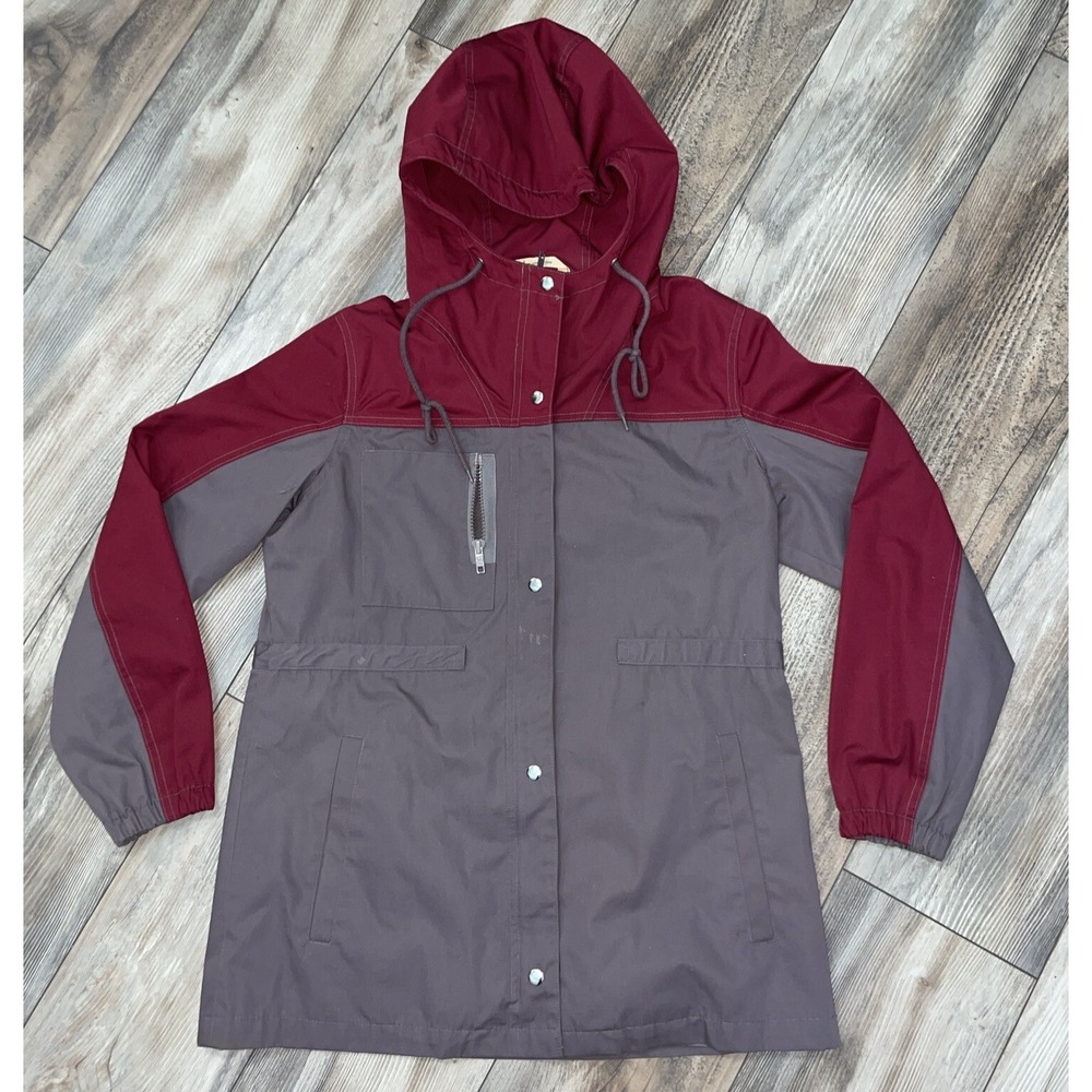 Vintage NORDSTROM Women Rain Coat Jacket Size 8 Maroon‎